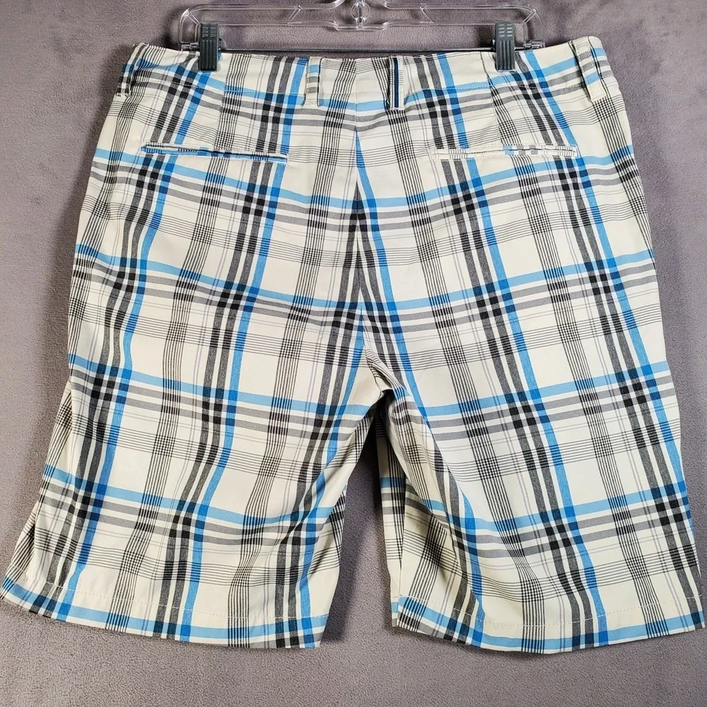 Tommy Bahama Shorts Mens 35 Blue Grey Plaid Stretch Preppy Golf 9